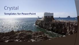  Presentation with hotel - Beautiful presentation theme featuring four-rooms-the-smallest-hotel backdrop and a light blue colored foreground