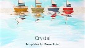  Presentation with sail - PPT theme enhanced with four sail boats as background - blue maritime decoration background and a sky blue colored foreground