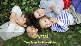  Presentation with four seasons change - Slides enhanced with four seasons change - happy children laying together background and a tawny brown colored foreground