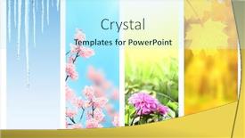  Presentation with summer winter autumn spring - Beautiful theme featuring four-seasons-of-year-set backdrop and a cool aqua colored foreground