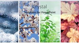  Presentation with summer winter autumn spring - Theme with four-seasons-of-year-set background and a light blue colored foreground