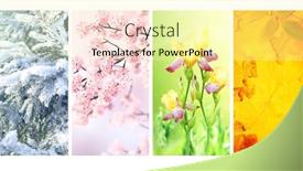  Presentation with summer winter autumn spring - Slide deck with four-seasons-of-year-set background and a  colored foreground