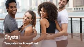  Presentation with group of people - Theme enhanced with four sessons - group of atheltic people having background and a tawny brown colored foreground