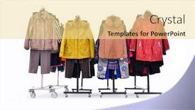  Presentation with clothes - Audience pleasing slide set consisting of four-set-of-different-clothes backdrop and a blonde colored foreground