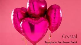  Presentation with romance pink - Presentation featuring four-shiny-pink-heart-shaped background and a red colored foreground