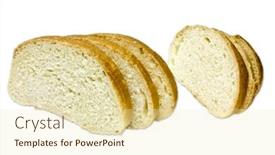  Presentation with bread - Slides having four-slices-of-bread background and a soft green colored foreground