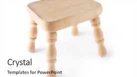  Presentation with wooden - Audience pleasing theme consisting of four steps - wooden stool isolated on white backdrop and a white colored foreground
