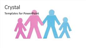  Presentation with together - Audience pleasing PPT layouts consisting of four stick figures standing together backdrop and a white colored foreground