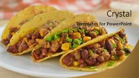  Presentation with tacos - Cool new slides with tacos with chili con carne backdrop and a yellow colored foreground