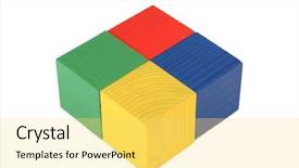 Presentation with four seasons change - Theme consisting of four toy cubes background and a yellow colored foreground