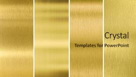  Presentation with brushed metal - PPT theme having four various brushed gold metal background and a yellow colored foreground