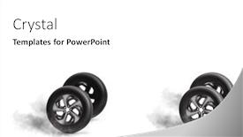  Presentation with tires - Slides with four-vehicle-tires-rolling-fast and a white colored foreground