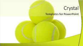  Presentation with tennis - Beautiful slide deck featuring four vibrant yellow tennis balls backdrop and a blonde colored foreground