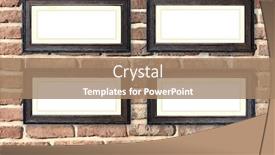  Presentation with picture frame - Beautiful presentation theme featuring four-vintage-wooden-empty-picture backdrop and a coral colored foreground