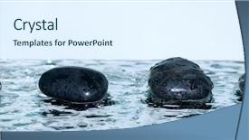  Presentation with stepping stones - Slide set having four volcanic polished stones background and a  colored foreground