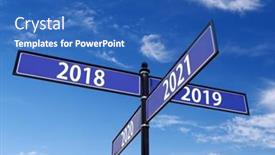  Presentation with future - Colorful presentation theme enhanced with four-way-metal-roadsign backdrop and a teal colored foreground