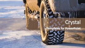  Presentation with ice cream truck - Presentation theme featuring four wheel drive - close up of truck background and a coral colored foreground