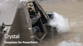  Presentation with challenge - PPT theme with four wheel drive - off road car participating background and a dark gray colored foreground