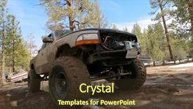  Presentation with truck - Presentation having four wheel drive - offroading monster truck background and a tawny brown colored foreground