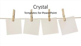  Presentation with rope - PPT theme having four white blank notes hanging background and a  colored foreground