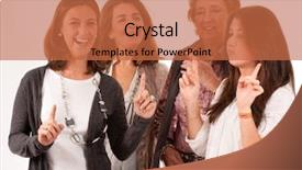  Presentation with generations - PPT layouts featuring four women of different generations background and a red colored foreground