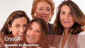  Presentation with generations - Beautiful theme featuring four women of different generations backdrop and a tawny brown colored foreground