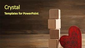  Presentation with love heart - Beautiful slides featuring four wooden cubes with red backdrop and a wine colored foreground