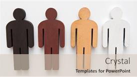  Presentation with different - Amazing presentation having four-wooden-figure-persons backdrop and a soft green colored foreground