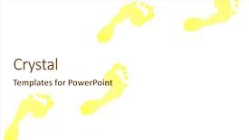  Presentation with footprints - Colorful PPT layouts enhanced with four yellow footprints against a white background backdrop and a cream colored foreground