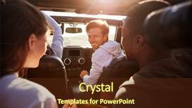  Presentation with turn around time - PPT theme with turn time - four young adult friends together background and a tawny brown colored foreground