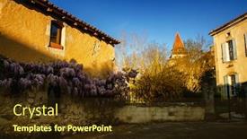  Presentation with classified - Slide set featuring fources-is-a-round-bastide background and a tawny brown colored foreground