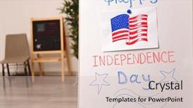  Presentation with flip chart - Slide deck consisting of fourth generation - drawing of american flag background and a soft green colored foreground