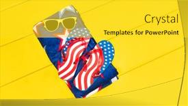  Presentation with patriotic - Amazing slide set having fourth-of-july-flip-flops backdrop and a yellow colored foreground