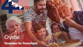  Presentation with generation - Presentation theme featuring fourth of july graphic background and a tawny brown colored foreground