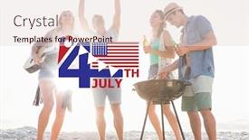  Presentation with millennials - Amazing PPT layouts having fourth of july graphic with flags and ice cream against millennials at beach party and flares backdrop and a lemonade colored foreground