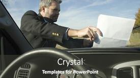  Presentation with windshield - Beautiful presentation featuring fourty something business man putting or taking flyer from car windshield backdrop and a dark gray colored foreground