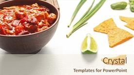  Presentation with chili - Audience pleasing PPT layouts consisting of fowl - bowl with delicious chili turkey backdrop and a cream colored foreground