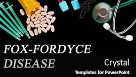  Presentation with medical pills - Theme consisting of fox-fordyce-disease-text background and a black colored foreground