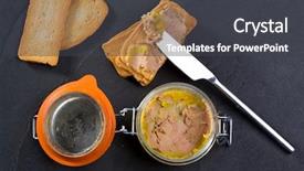  Presentation with foie - Cool new PPT theme with foyer - canard foie gras pate made backdrop and a dark gray colored foreground