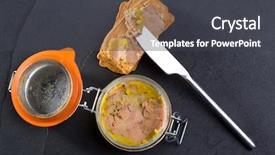  Presentation with foie - Beautiful PPT theme featuring foyer - canard foie gras pate made backdrop and a dark gray colored foreground