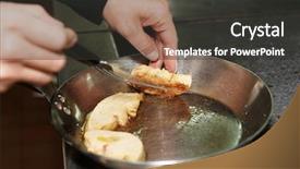  Presentation with foie - Slide set with foyer - chef is frying foie gras background and a  colored foreground