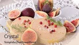  Presentation with foie - Beautiful theme featuring foyer - foie gras and fig backdrop and a coral colored foreground