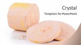  Presentation with foie - Colorful theme enhanced with beautiful young girl in a pink swimsuit and sunglasses is lying on the beach backdrop and a coral colored foreground