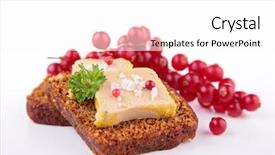 Presentation with foie - Colorful slide set enhanced with foyer - gingerbread with foie gras backdrop and a white colored foreground