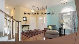  Presentation with living room - Slides consisting of foyer-and-living-room background and a soft green colored foreground