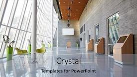  Presentation with area - Presentation theme enhanced with foyer area of modern office background and a light gray colored foreground