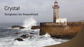  Presentation with pasig river - PPT layouts with felgueiras lighthouse at douro river background and a light gray colored foreground