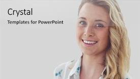  Presentation with composite - Theme featuring fportrait of woman with grey background and a  colored foreground