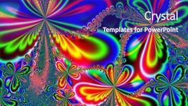  Presentation with butterflies - Audience pleasing slide deck consisting of fractal image depicting multiple colourful butterflies for spring backdrop and a navy blue colored foreground