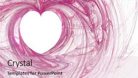  Presentation with shape heart - PPT theme featuring fractal image of an abstract background and a lemonade colored foreground